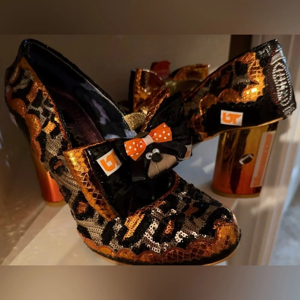 hand embellished statement concept heels University of Tennessee theme, size9/40